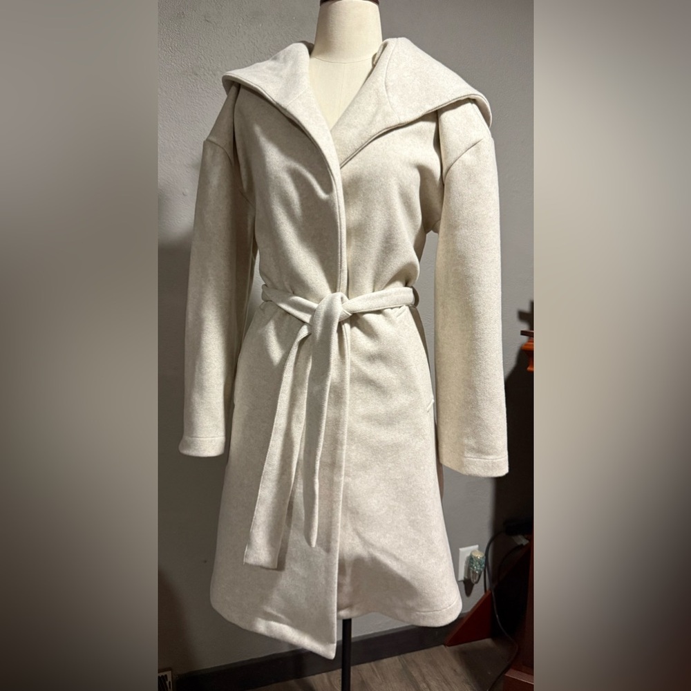 Forever 21 Cream Belted Trench Coat